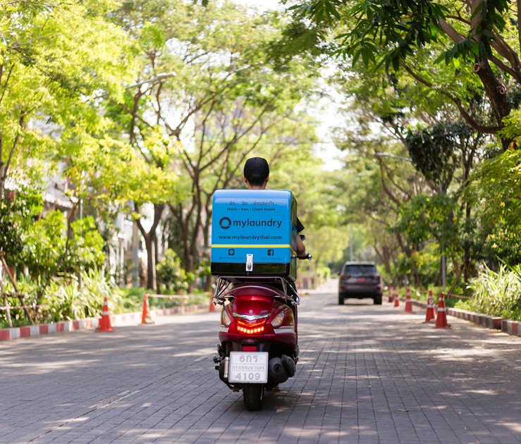 mylaundry delivery driver on the road