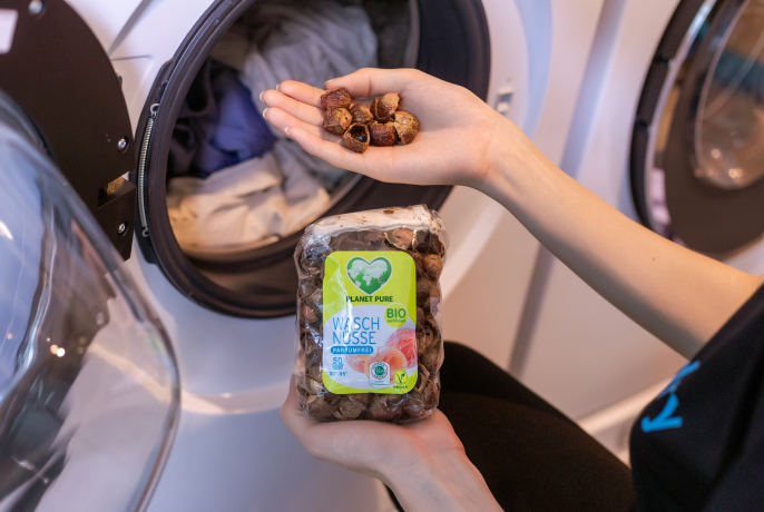 Using eco-friendly soap nuts